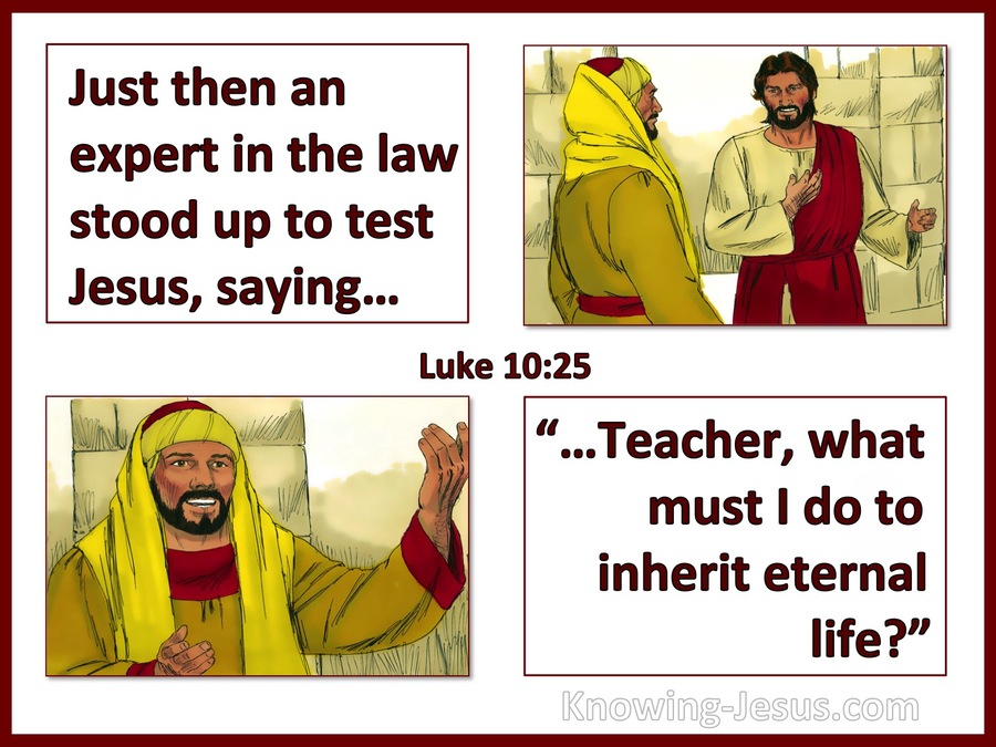 Luke 10:25 What Must I Do To Inherit Eternal Life (red)